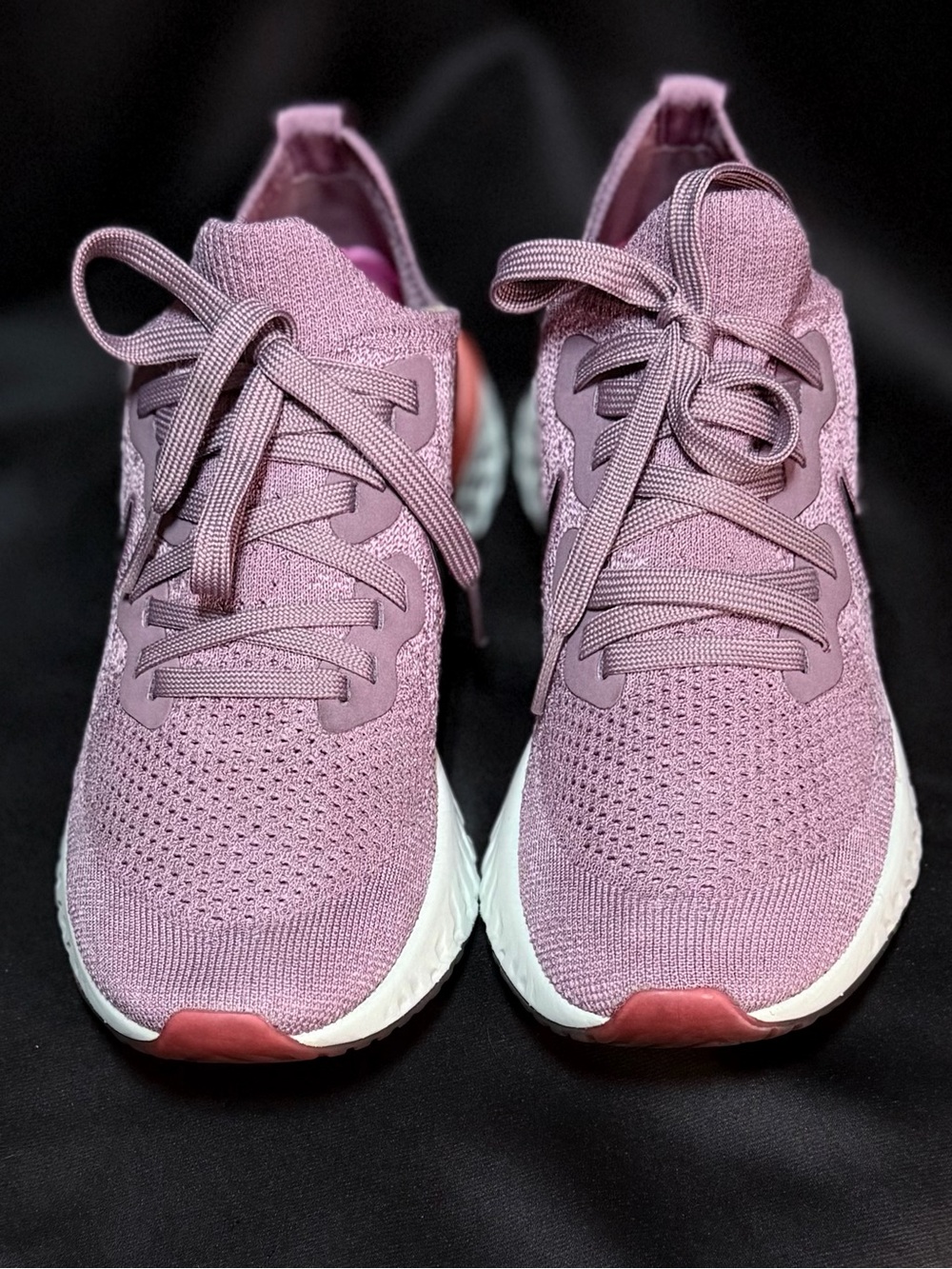 Nike Epic React Flyknit 2 Running Plum Dust &Coral Ember Glow Sz 7 - Picture 10 of 12